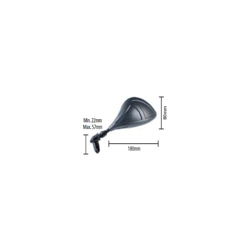 PUIG Espejo retrovisor izquierdi Z1 pie carenado entre 57 y 22mm UNIVERSAL HOMOLOGA 4252