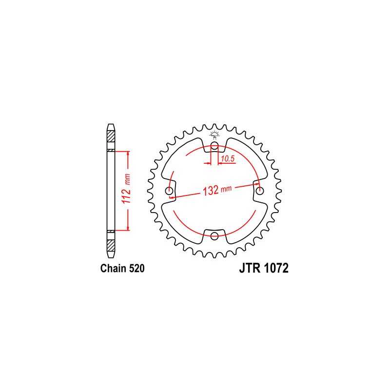 JT SPROCKETS Corona plato transmision trasero R1072