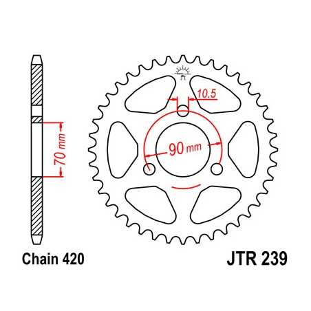JT SPROCKETS Corona plato transmision trasero R2393