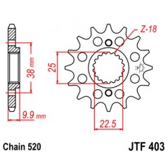 Pinion, attack, transmission front