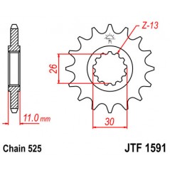 Pinion, attack, transmission front