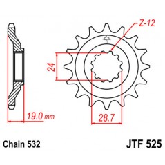 Pinion, attack, transmission front