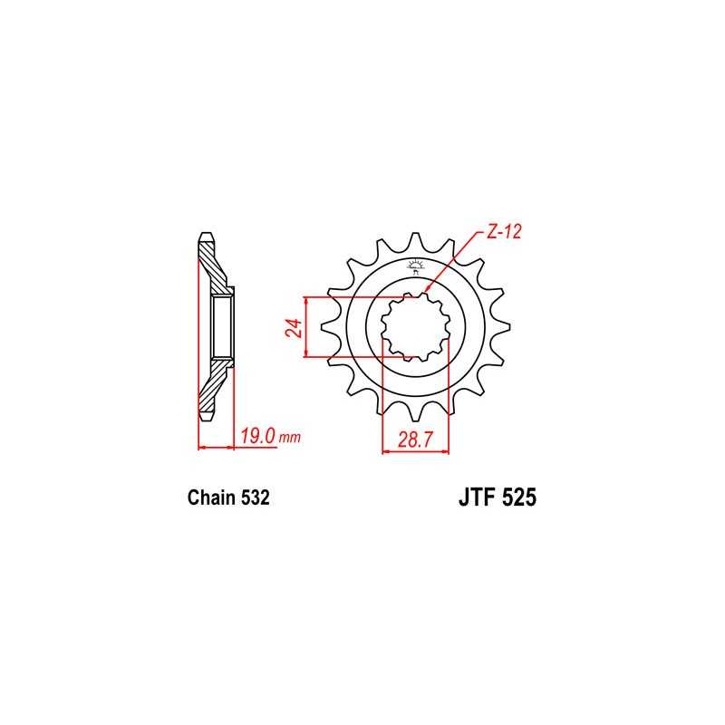 Pinion, attack, transmission front