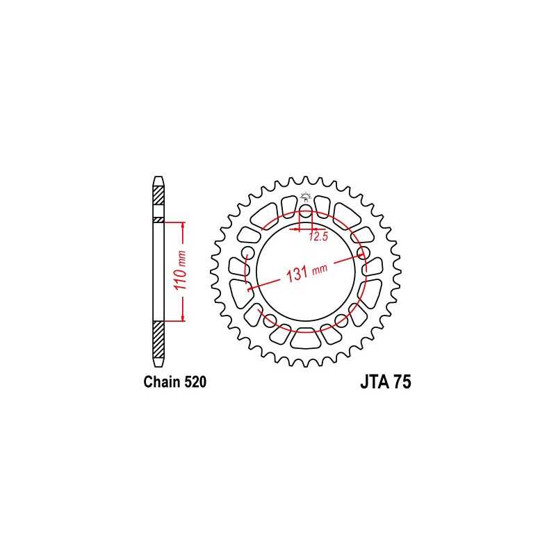 JT SPROCKETS Corona plato transmision aluminio 45 dientes 75 A7545