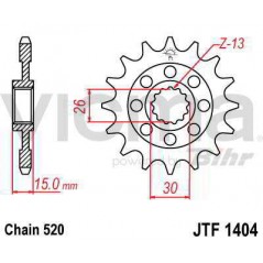 Steel sproket  1404 15t