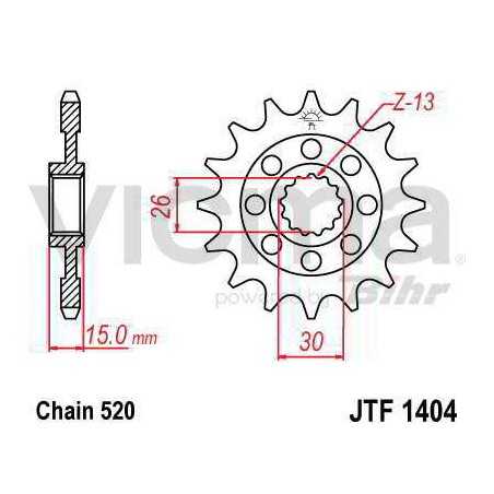 JT SPROCKETS Piñon acero 1404 15t F140416