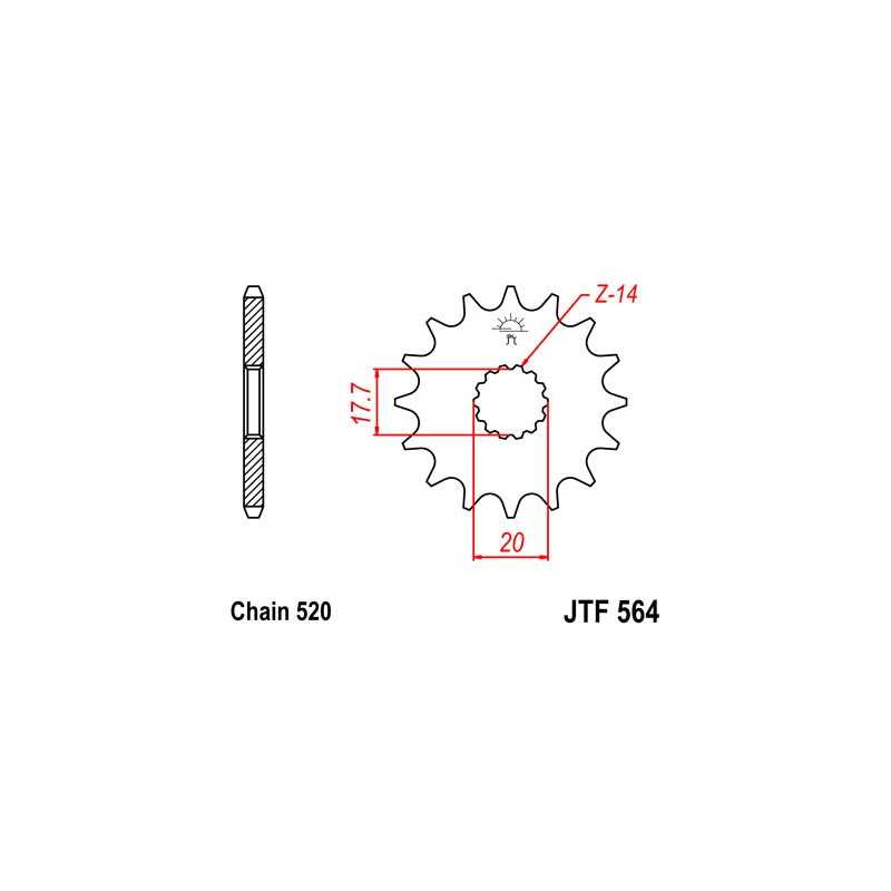 Steel sproket  564 14t