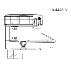 BREMBO Depósito para bomba salida 90º soporte horizontal agujero grande 10444661