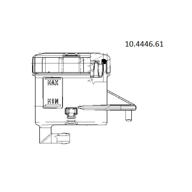 BREMBO Depósito para bomba salida 90º soporte horizontal agujero grande 10444661