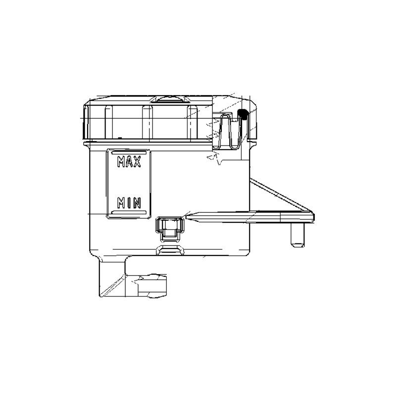 BREMBO Depósito para bomba salida 90º soporte horizontal agujero grande ahumado 10444663