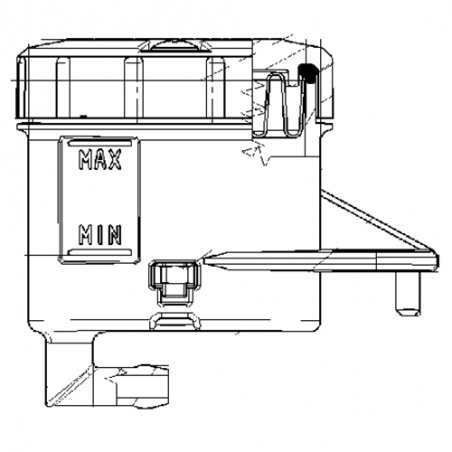 BREMBO Depósito para bomba salida 90º soporte horizontal agujero grande ahumado 10444663