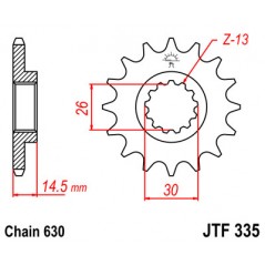 Pinion, attack, transmission front