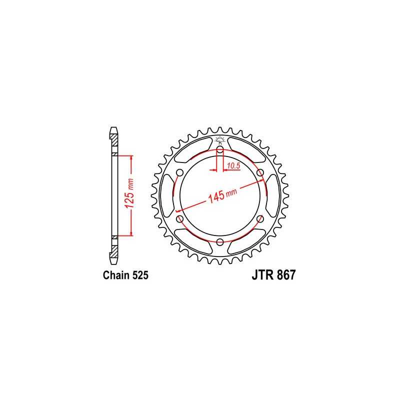 JT SPROCKETS Corona plato transmision trasero R867