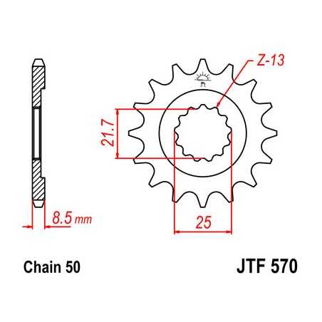 Pinion, attack, transmission front