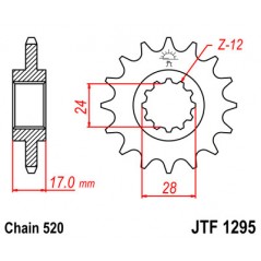 Steel sproket  1295 13t