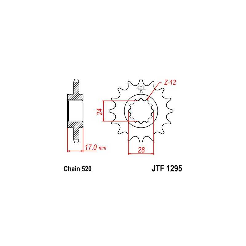 JT SPROCKETS Piñon acero 1295 13t F129513