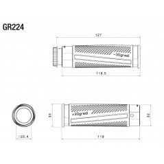 RIZOMA Motorcycle grips set 30GRADI 22 MM GR224