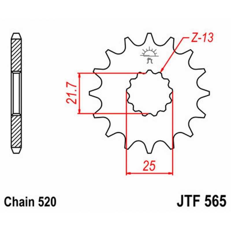 Steel sproket  565 d13t