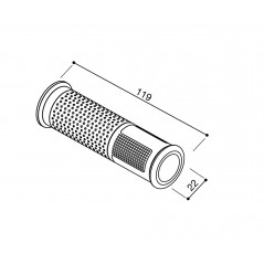 RIZOMA Puños de aluminio LUX Ø 22 mm con goma insertada para mayor comodidad GR213