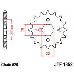Pinion, attack, transmission front