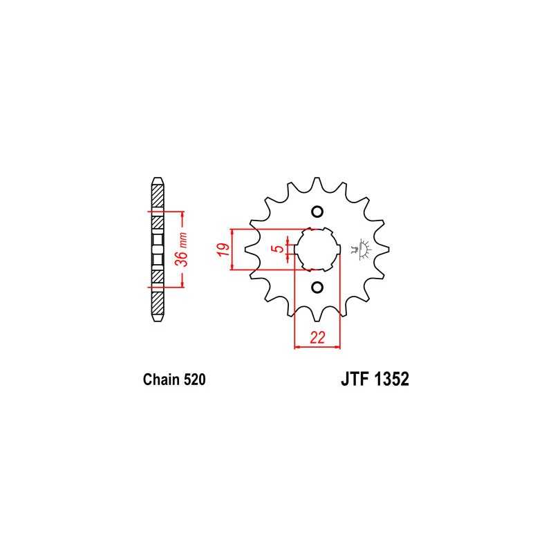 Pinion, attack, transmission front