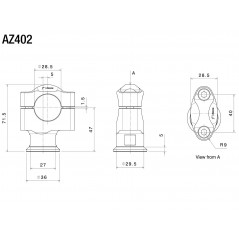 RIZOMA TURRET SUPPORT ADAPTORS FOR HANDLEBAR GRIP Ø 29 mm AZ402