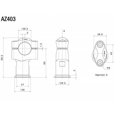 RIZOMA TURRET SUPPORT ADAPTORS FOR HANDLEBAR GRIP Ø 29 mm AZ403