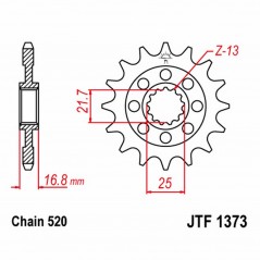JT SPROCKETS Piñon ataque transmision delantero F137316