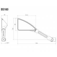 RIZOMA Espejo retrovisor izquierdo TOMOK de aluminio mecanizado con cristal antideslumbrante - BS160