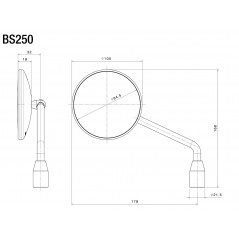 RIZOMA REAR VIEW MIRROR ONE BS250