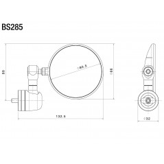 RIZOMA REAR VIEW MIRROR SPY-R 80 Ø 80 mm BS285