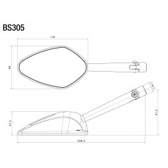 RIZOMA Rear-view mirror with indicator VELOCE L BS305