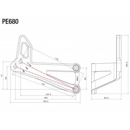 RIZOMA Passenger footrest bracket support PE680