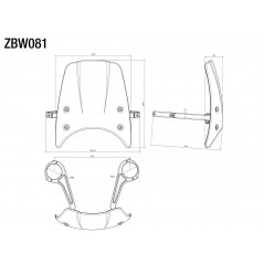 RIZOMA WINDSHIELD SCREEN WITH BRACKET CF010 ABE ZBW081