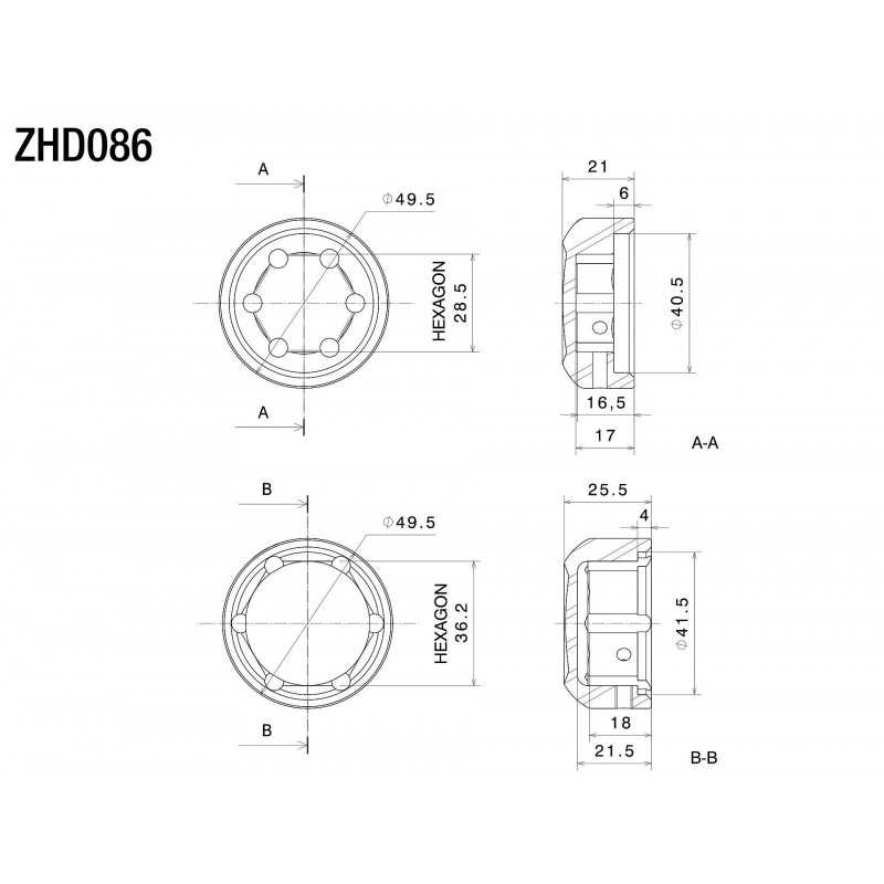 RIZOMA Lid of the rear axle nuts (only for OUTSIDE plate holder) ZHD086