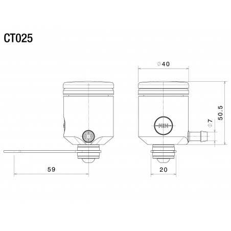RIZOMA Depósito de fluido líquido embrague con diseño elegante y seguro CT025