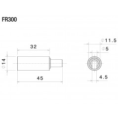 RIZOMA Adaptador Mini Intermitente 32mm - Distanciador de Aluminio Anodizado Negro FR300