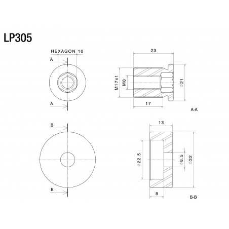 RIZOMA Herraje adaptador para protector PROGUARD SYSTEM LP305