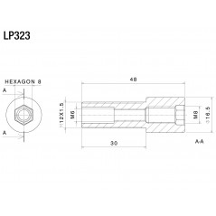 RIZOMA Herraje adaptador para protector PROGUARD SYSTEM LP323