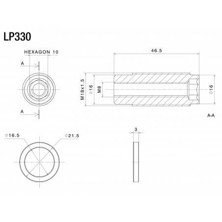 RIZOMA Adapter fitting for protector PROGUARD SYSTEM LP330