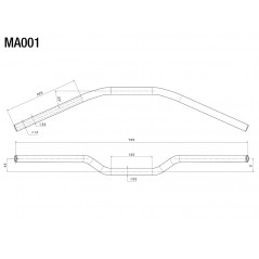 RIZOMA Manillar Universal de Aluminio Ø 22mm - Excelentes Prestaciones Estructurales y Fiabilidad MA001