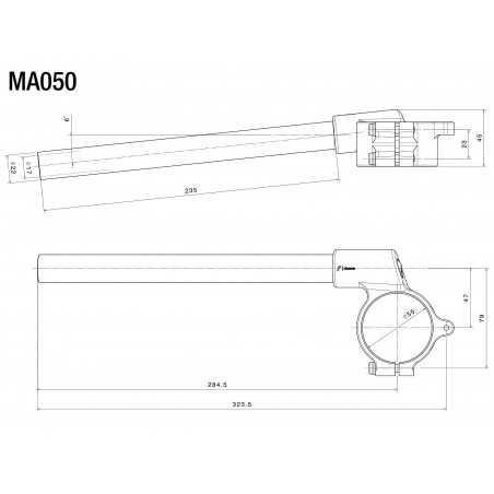 RIZOMA Semi handlebars kit Ø 55 mm MA050