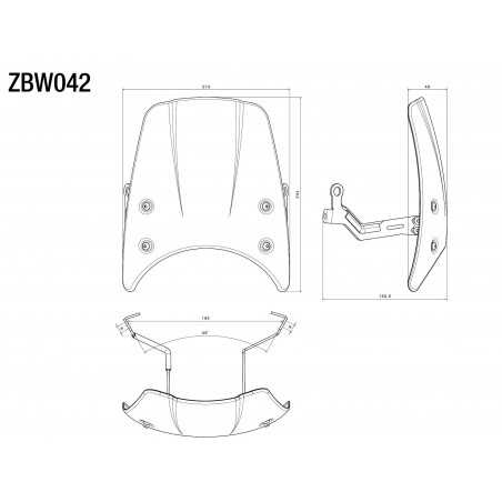 RIZOMA Cupula parabrisas aluminio ZBW042
