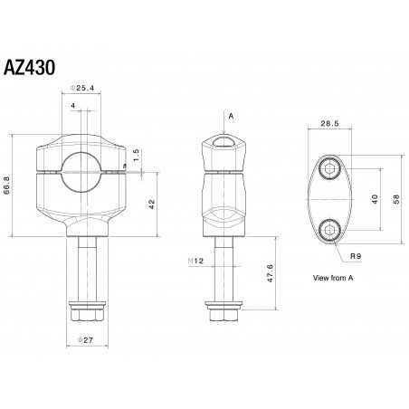 RIZOMA Handlebar support risers Ø 25,4 MM AZ430