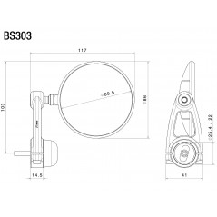 RIZOMA Espejo retrovisor SPY-ARM Ø 80 mm BS303