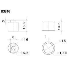 RIZOMA Adaptador de espejo retrovisor para puños BS185/186/28 BS816