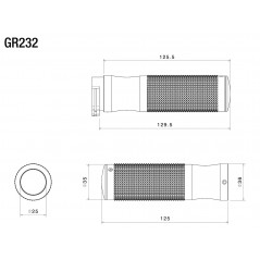 RIZOMA Puños aluminio mecanizado y goma SPORT LINE Ø 25,4 mm GR232B