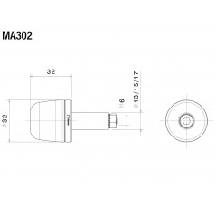 RIZOMA Contrapesos de manillar universales aluminio anodizado MA302