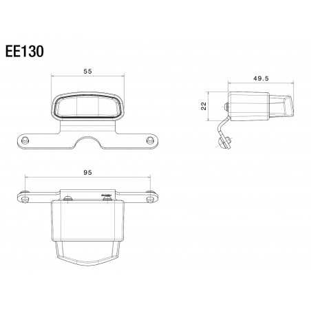 RIZOMA Kit de iluminación matrícula y piloto trasero homologado EE130