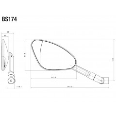 RIZOMA Espejo retrovisor izquierdo GENESI BS174